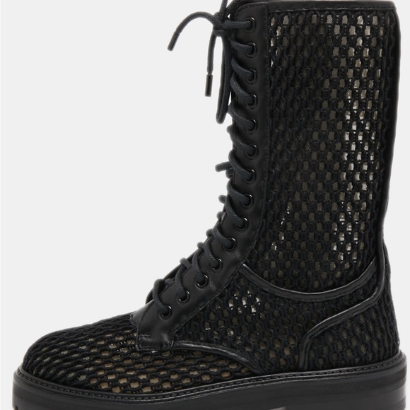 Jimmy Choo of London Black Leather and Mesh Cora calf length boots EU 39.5 US9.5 - Picture 7 of 7